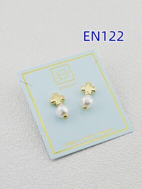 Enewton Cross Pearl Stud Earrings